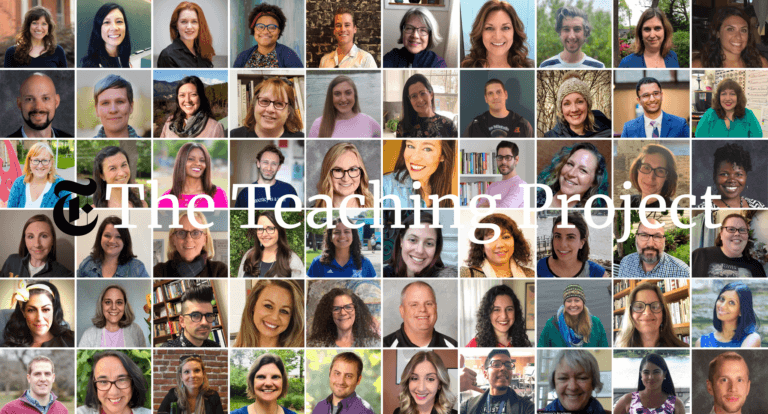 There is a grid of headshots. These are educators that were selected to participate in The New York Times Teaching Project 2020-21.