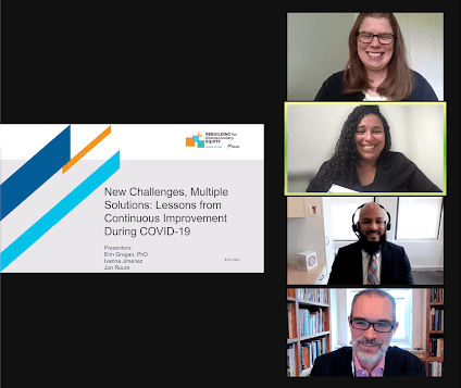 SL Network staff are together on a Zoom call presenting at the NCAN Conference on their continuous improvement work