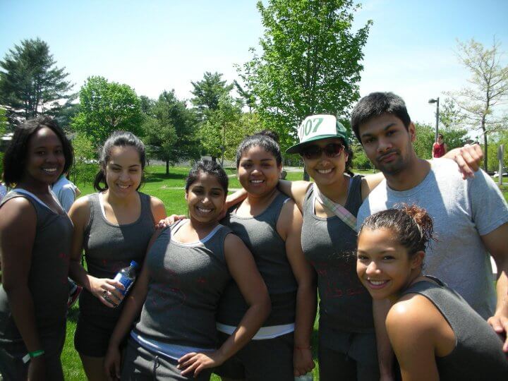 Autumn during college at a Field Day event with friends. 