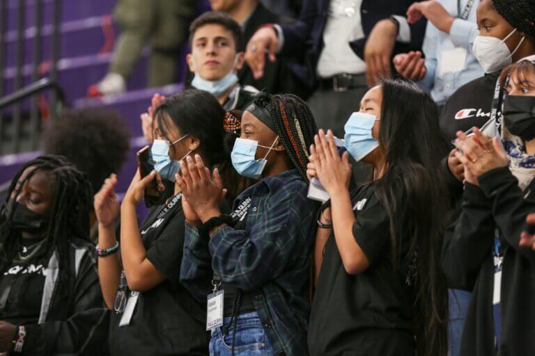 Fort Worth ISD seniors stood and cheered as they heard they’d just been automatically admitted to Paul Quinn College.