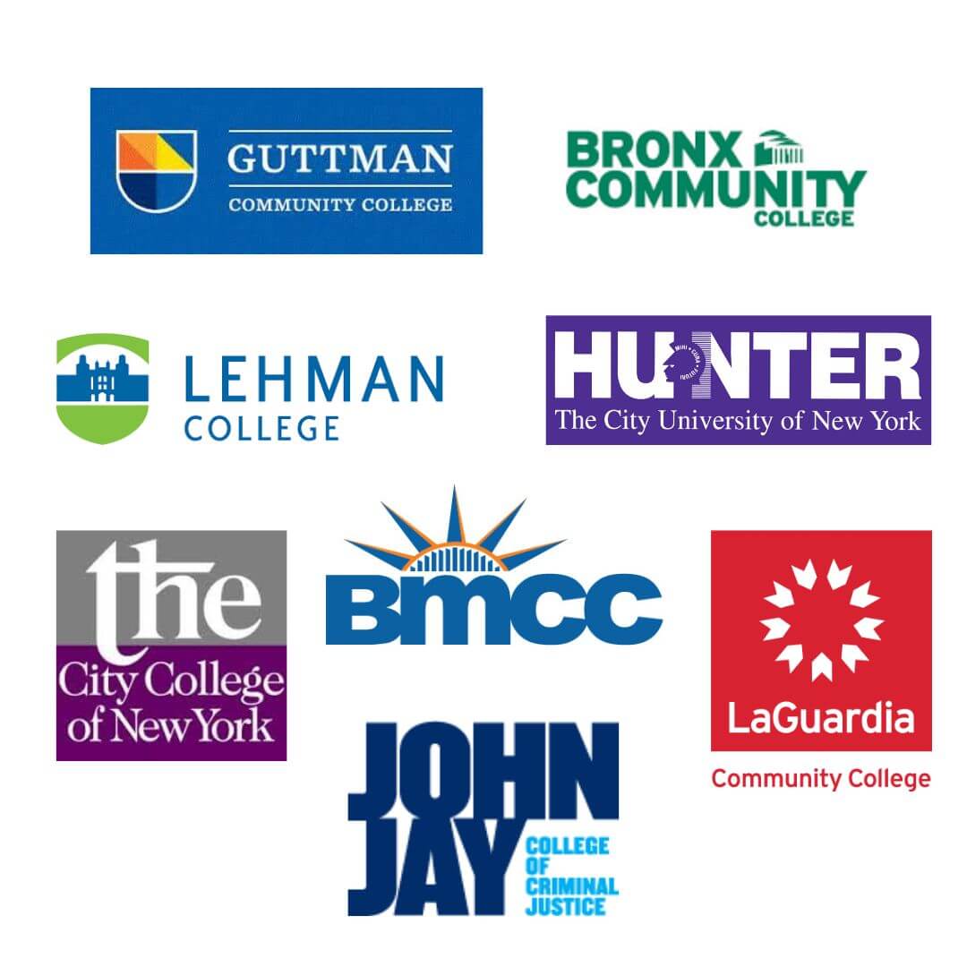 Collage of college logos where we are offering Bridge Through College.