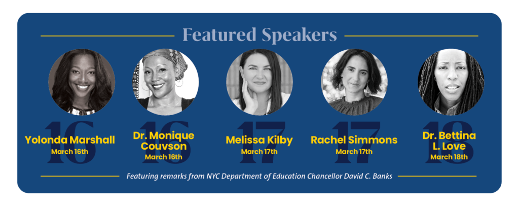 WGENC Featured Speakers: Dr. Monique Couvson, Melissa Kilby, Rachel Simmons, Dr. Bettina Love, and Yolonda Marshall