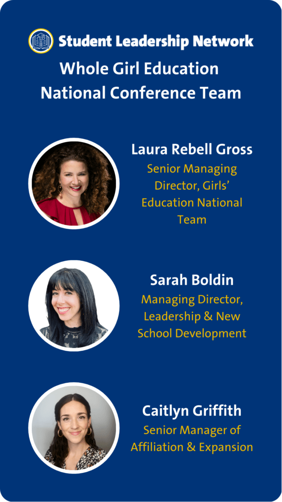 Members of the WGENC planning team Laura Rebell Gross, Sarah Boldin, and Caitlyn Griffiths