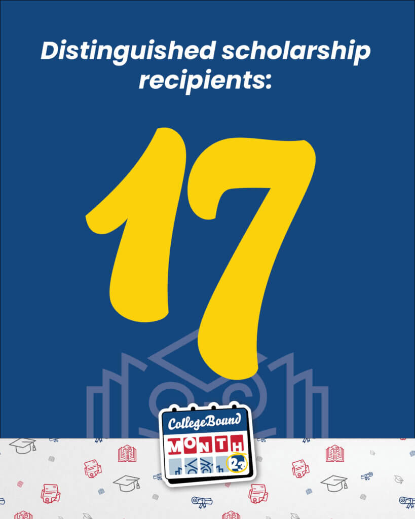 Distinguished scholarship recipients: 17