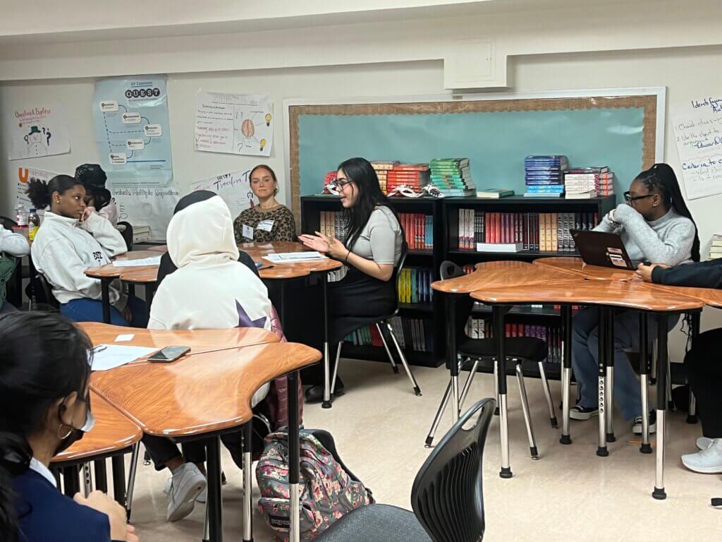 Students learn about the educational pathway to becoming a teacher.