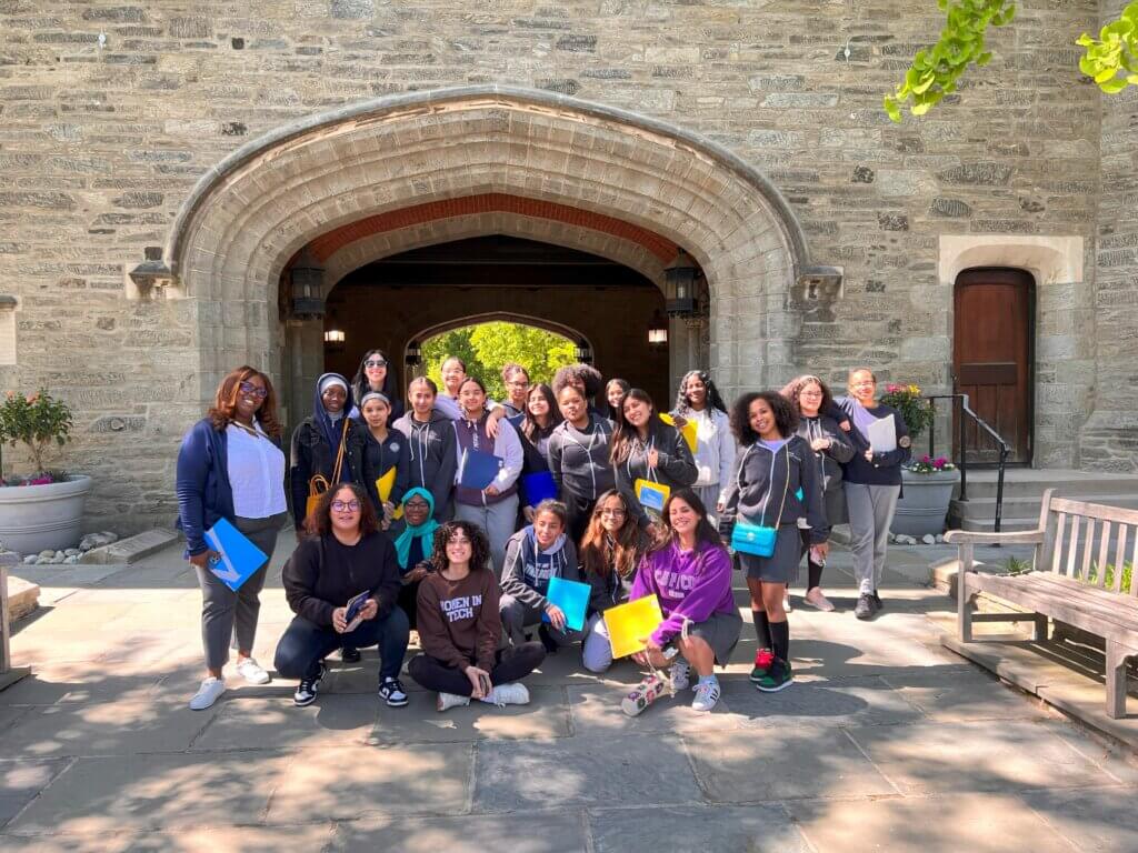 Students pose at Bryn Mawr
