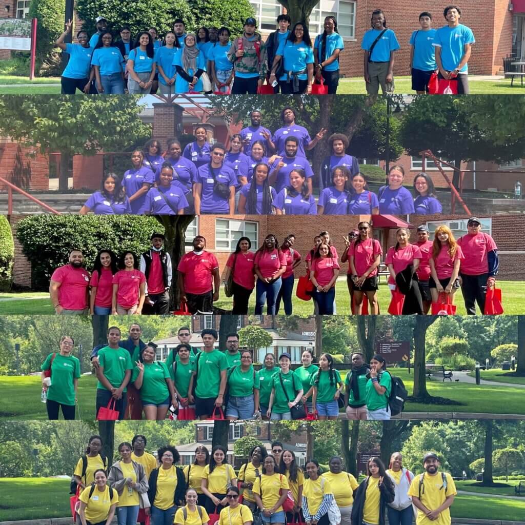 CBSI 2023 student participants grouped with their team colors.