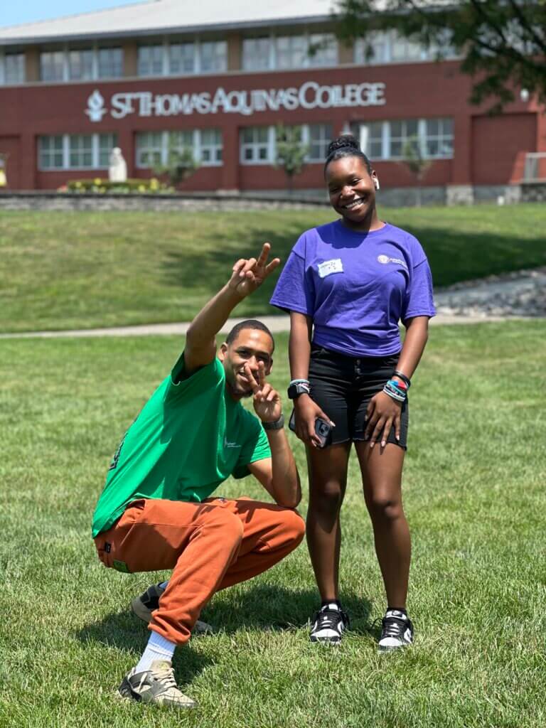 A director of college counseling and his student from DCC