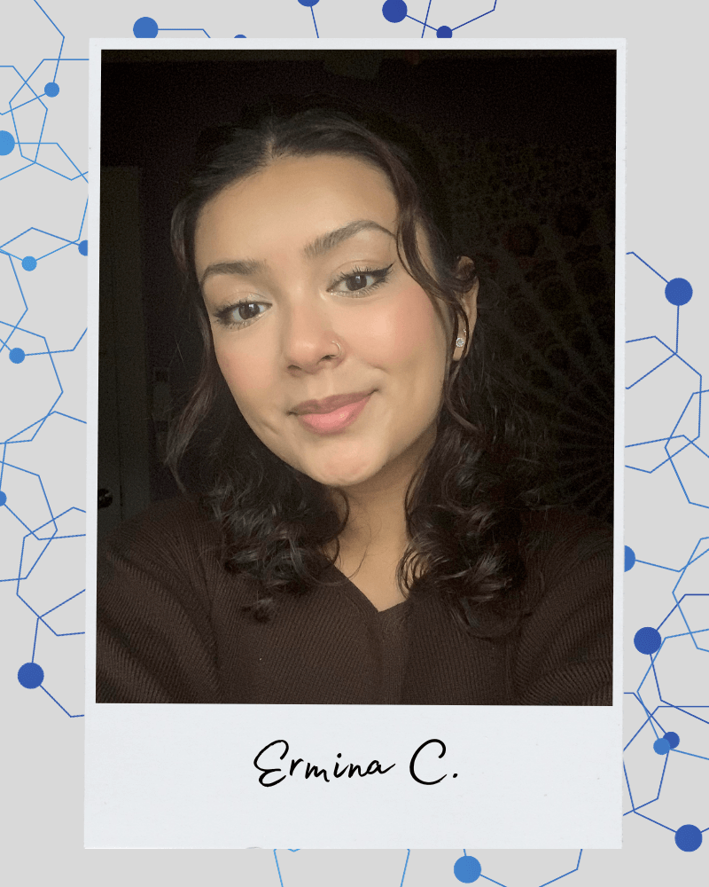 College student in brown sweater