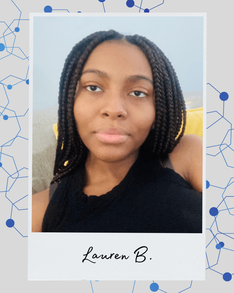 College student in black shirt