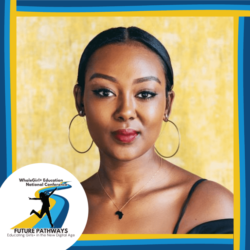 Lilly Workneh photo with conference log in the corner