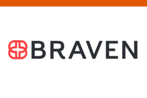 Braven logo with a red abstract symbol on the left and the word BRAVEN in bold black letters on a white background, with a blue strip at the top.