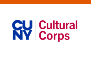 CUNY Cultural Corps logo with CU NY in blue on the left and Cultural Corps in red on the right, separated by a vertical gray line.